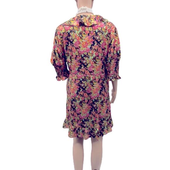 Topshop floral ruffle wrap mini dress in multi - Picture 5 of 7